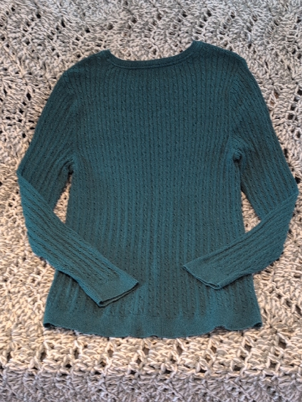 CCO-335 - Tommy Hilfiger Emerald Green Cable Knit Sweater Sporty Casual Classic - Picture 5 of 8